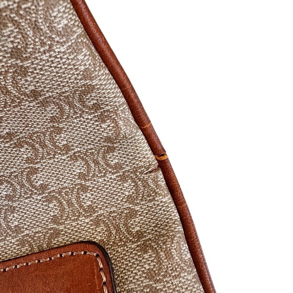 Authentic Celine Macadam Triomphe Beige & Tan Large Fold Over Clutch Evening Bag - Picture 15 of 16